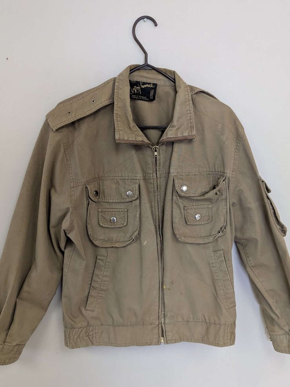 Tan Utility Jacket Military Style Khaki Coat Jeffrey Howard